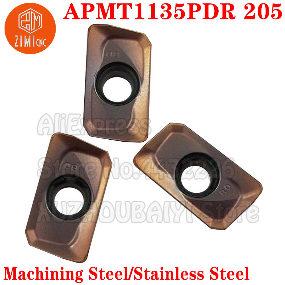 APMT1135PDR 205 APMT1135 PDR 205 Carbide Milling Inserts Turning Inserts APMT 1135 CNC Metal Lathe Indexable Milling Cutter Tool