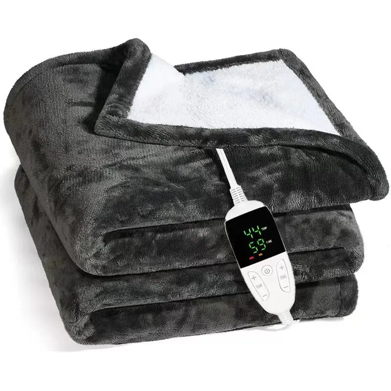 Flannel Heated Blanket & Warming Throw, Electric Heating Blanket for Sofa, Full/Queen Size