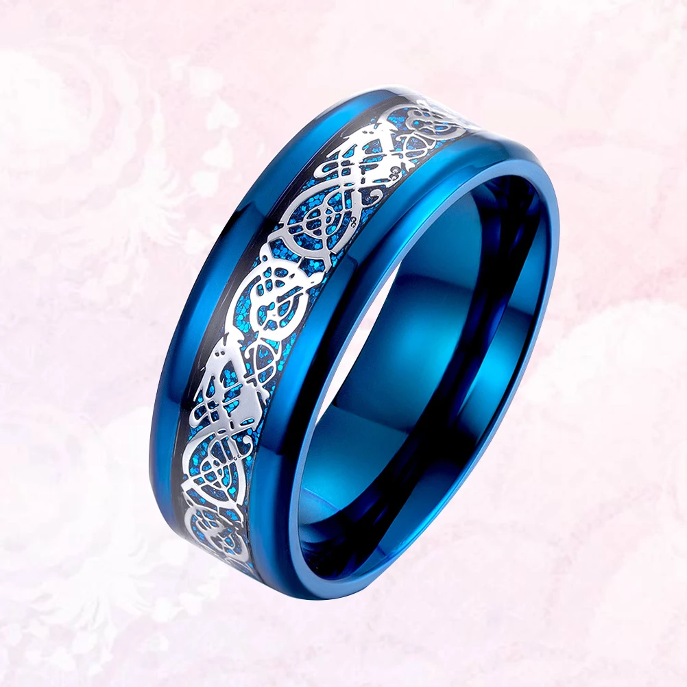 

Titanium Steel Ring Carbon Fiber Men Cool Finger Mirror Polishing Nibelon Personality The