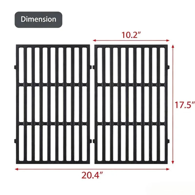 Cast Iron Cooking Grate Compatible with Weber Gas Grill Outdoor BBQ Replacement Grill Grid Accessory for Backyard