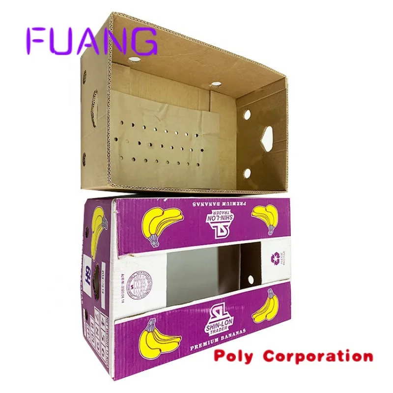 Custom  Custom Printing Cardboard Banana Fruit Packing Box Cartonpacking box for small business