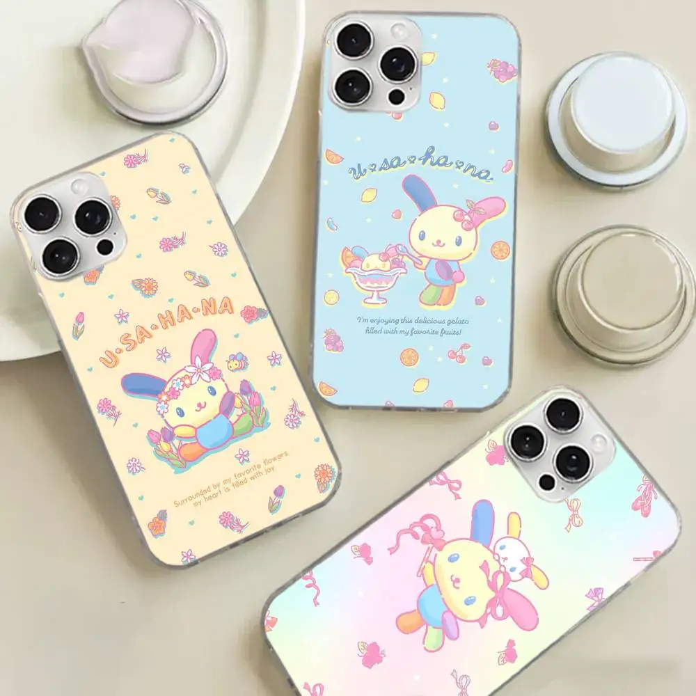 Чехол для телефона Rainbow Bunny USA HaNaS для iPhone 11 12 13 14 15 16 17 Plus Pro Max, сатиновый, глянцевый, с лазерной обработкой