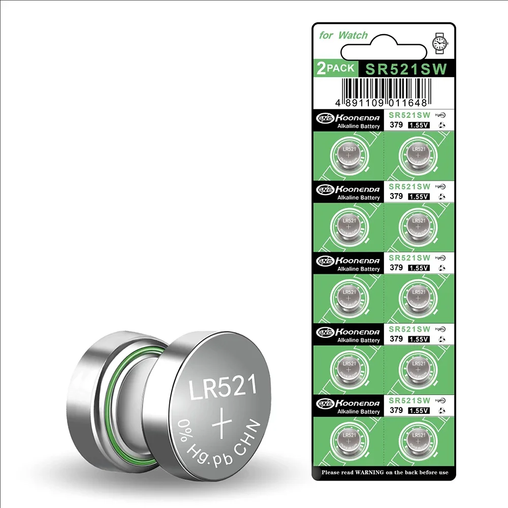 High-Capacity AG0 LR521 1.5V Button Batteries SR521SW 379A 379 179 D379 SR63 Alkaline Button Cell Battery for Calculatorches Toy