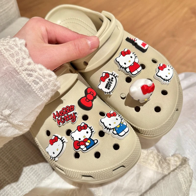 

MINISO Sanrio Hello Kitty 3D Shoe Charms Set for DIY Footwear Decor Phone Case Decorations Cute Cartoon Sweet Girls X-mas Gifts