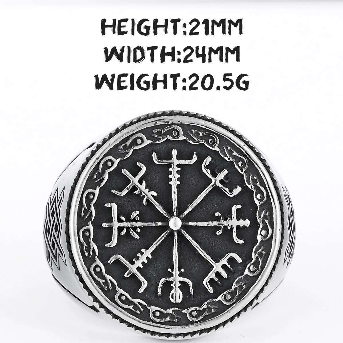 فايكنغ البوصلة سلتيك عقدة الرجال خواتم مجوهرات من صلب لا يصدأ الشرير الصخرة كول الاشياء الإكسسوارات للنساء هدية بالجملة #6