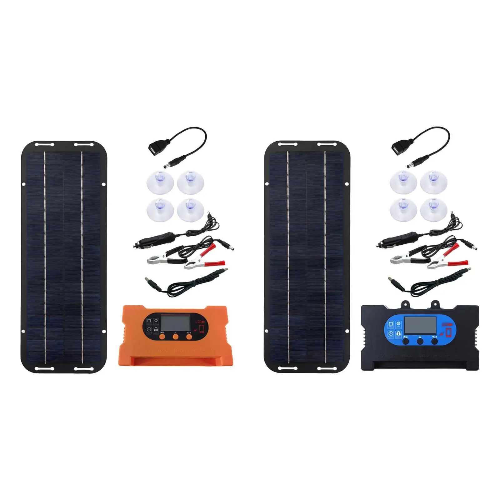 

Solar Panel Kit Portable Waterproof Stable Performance Accessories with 4 Suction Cups for Home Motorhome Car Camper Motorcycle