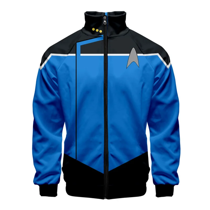 Halloween anime costumes Star Trek lower crew characters wear stand-up collar zip-up sweatshirt hoodie men and women