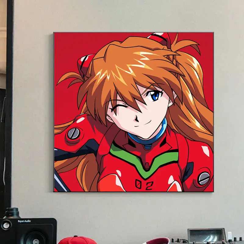 Evangelion (EVA) Ayanami Rei Asuka Shinji Frameless Canvas Core Print HD Anime Poster Decor for Living Room Bedroom Peripheral