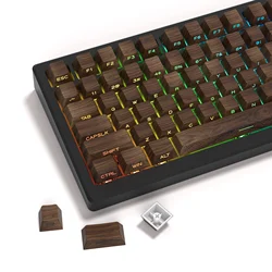 136 Keys Side Print Backlit Wooden Patten 5 Side Dye-Sub PBT Keycap RGB Cherry Profile For Cherry MX Gamer Mechanical Keyboard