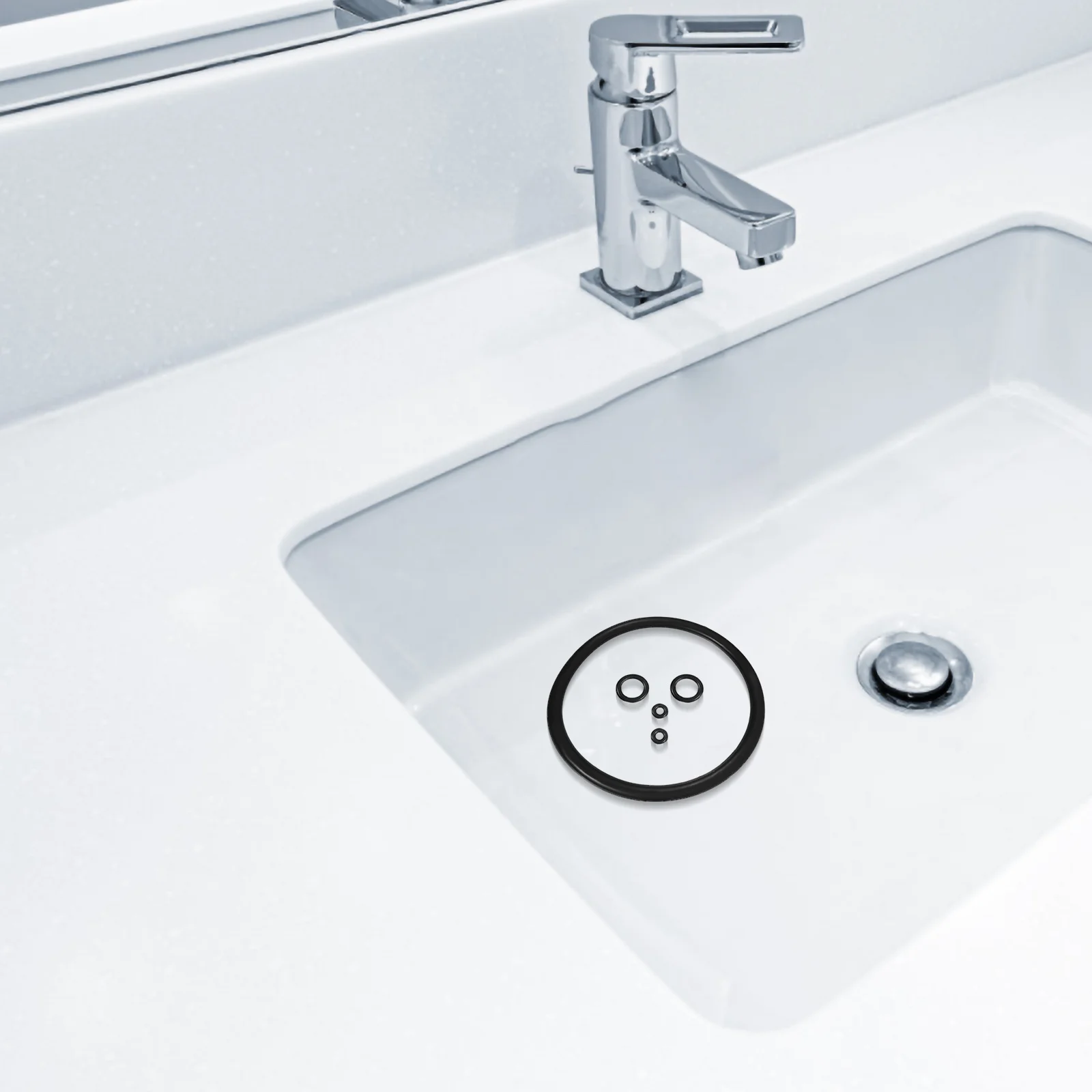 

1Set Sink Mounting Ring Food Grade Silicone Sealing Gasket for Bathroom Vessel Sink Anti-Slip Protection Simple Design