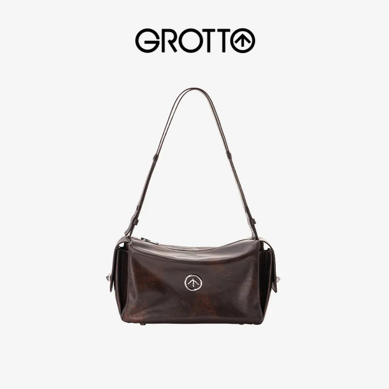 GROTTO 2025 New Toast Bag Single Shoulder Crossbody Small Soft Bag Lightweight Wide Shoulder Strap Soft Bag Texture