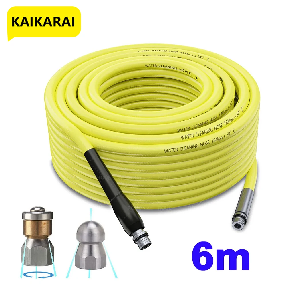 

6M Sewer Drain Water Cleaning Hose Pipe Cleaner Kit with Adapter For Karcher Huter Parkside Bosch Daewoo Nilfisk sewer nozzle