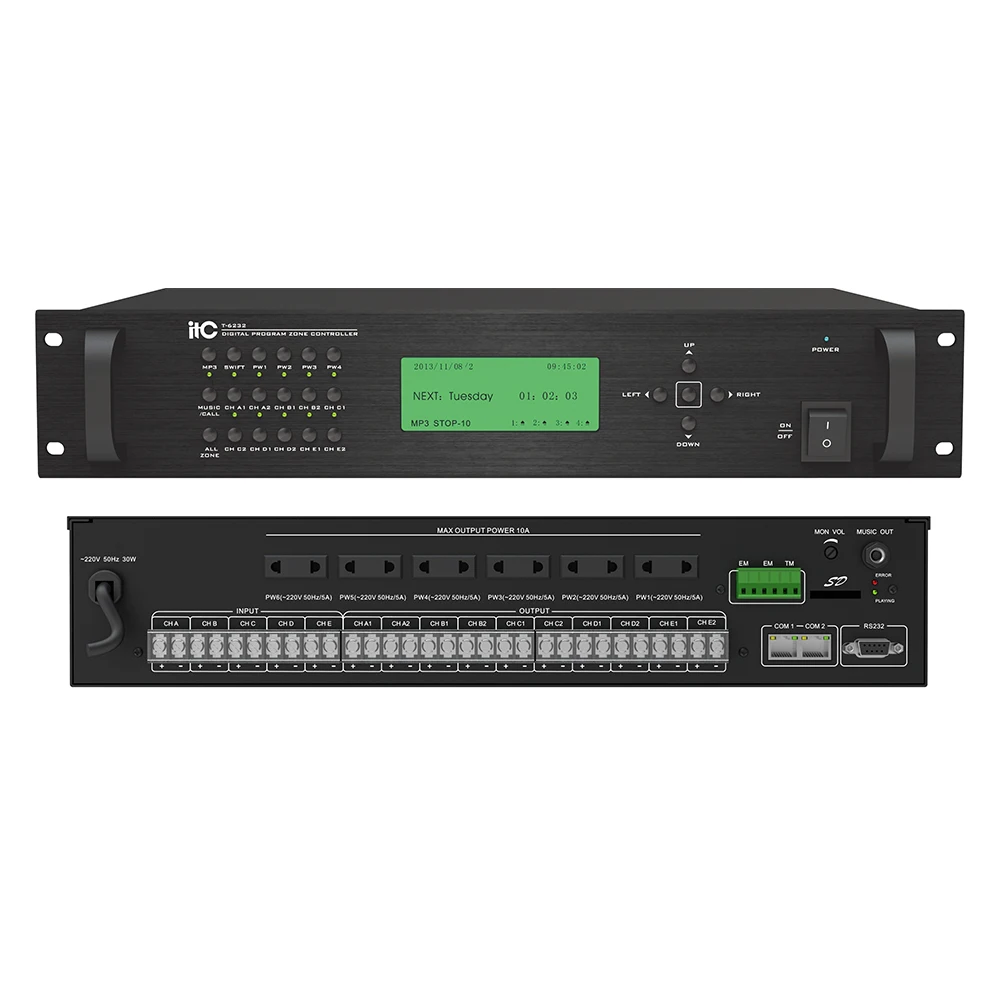 ITC Public Address System 10 Zone Speaker Selector, Pa Speaker Digital Sound Amplifier