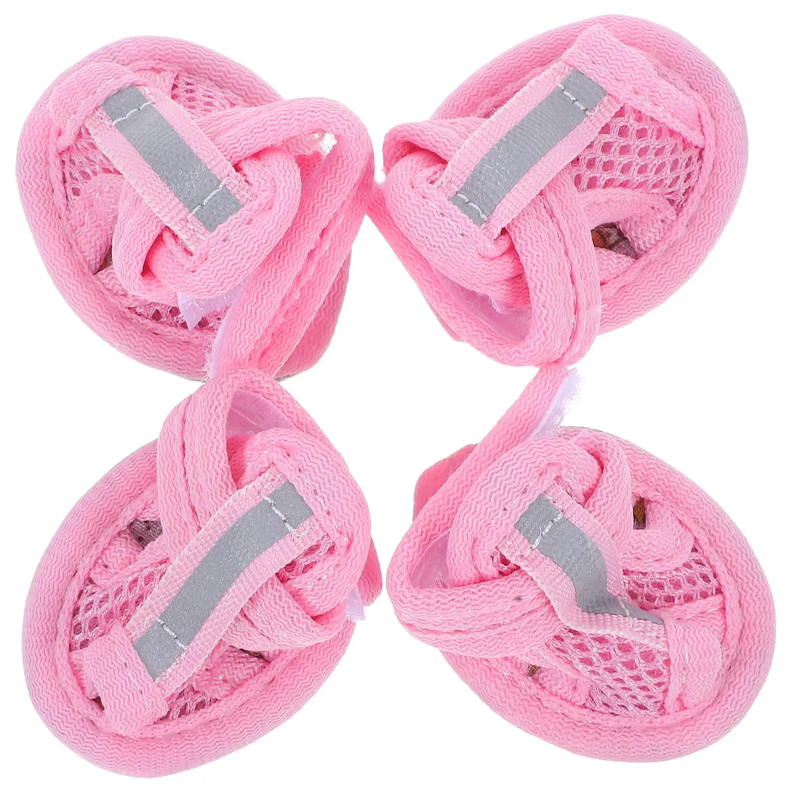 

4 Pcs Dog Shoes Summer Breathable Mesh Flexible Sole Hot Pavement Beach Protection Easy Clean Pet Booties Sandals