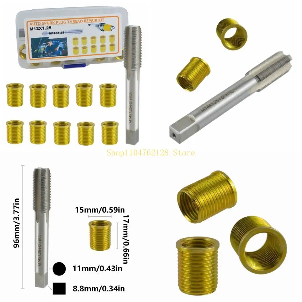 簡単な取り付け-m12x125-スパークプラグねじ山修理インサート、ガレージでのエンジン寿命を延ばすためのさまざまな車両のベストセール