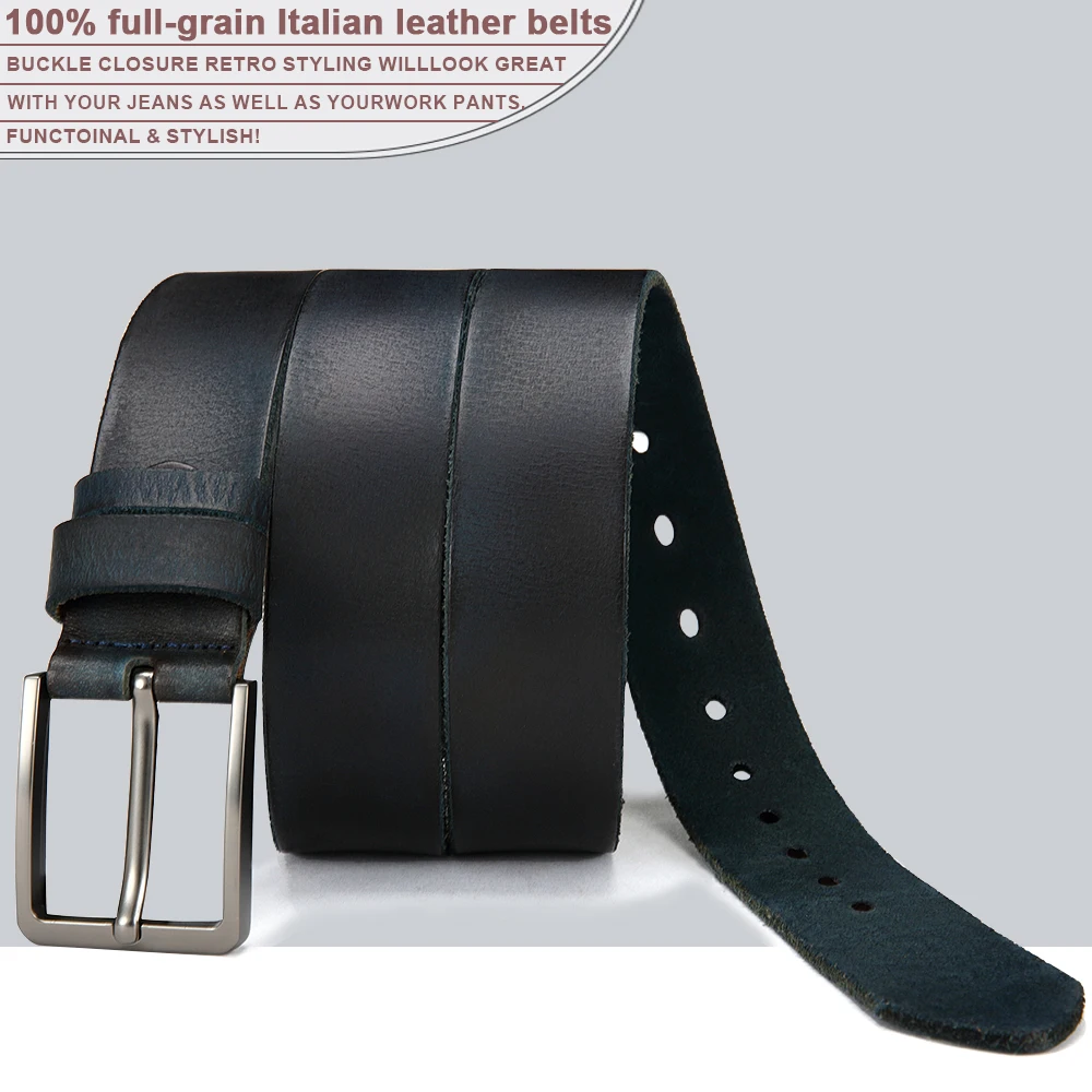 Echtes Leder für Herren, hochwertige Schnalle, Jeans, Rindsleder, Freizeitgürtel, Business-Cowboy-Gürtel, männlicher Modedesigner – Detail 7