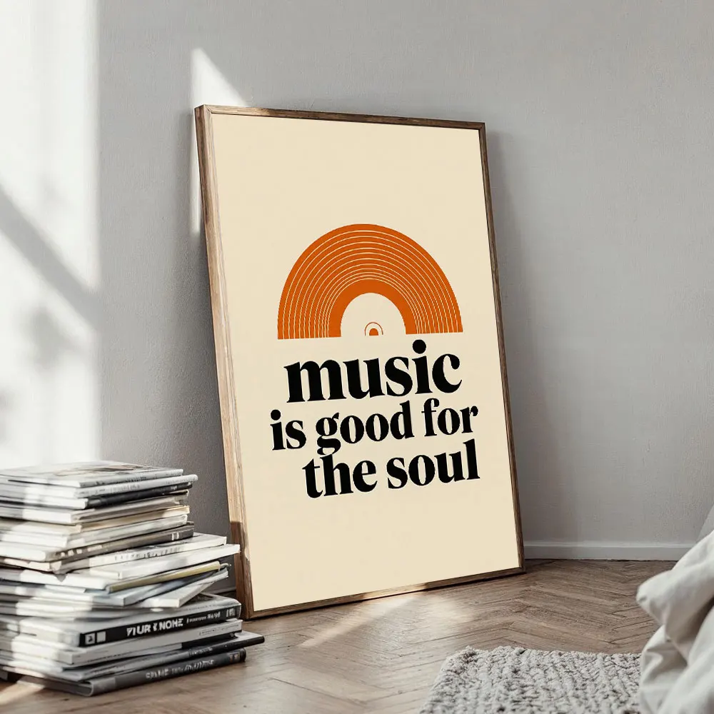 Quotes Canvas Prints Gorgeous Music Art Posters for Modern Home Office Living Room Decor Retro Is Good The Soul