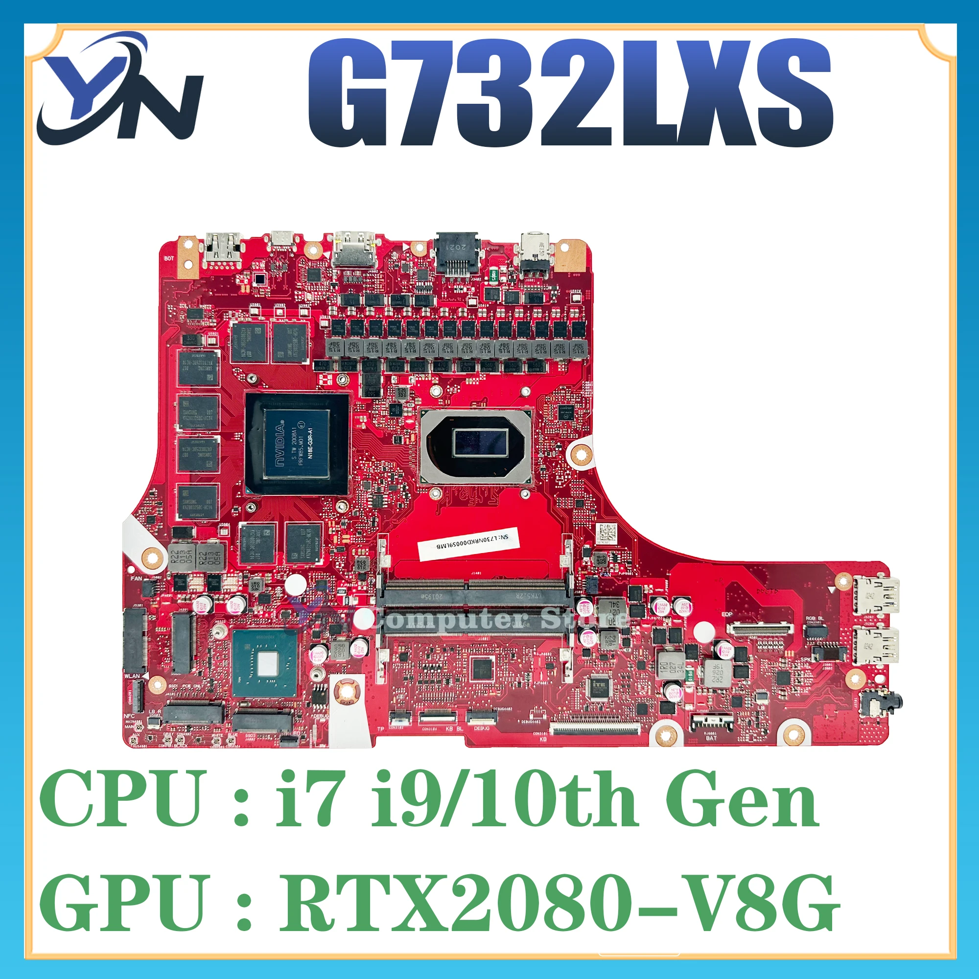 

G732LXS Mainboard For ASUS ROG Strix SCAR 17 G732 G732LX GL732LXS G732L Laptop Motherboard i7 i9-10th RTX2080-V8G 100% Test OK