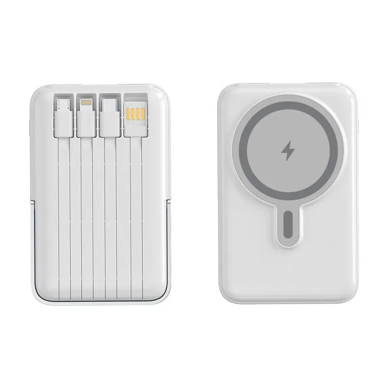 

FERISING 10000mAh Magnetic Power Bank 22.5W SuperCharge Built-in Dual-Cable（Lightning+Type-C） CCC Certified for iPhone & Android