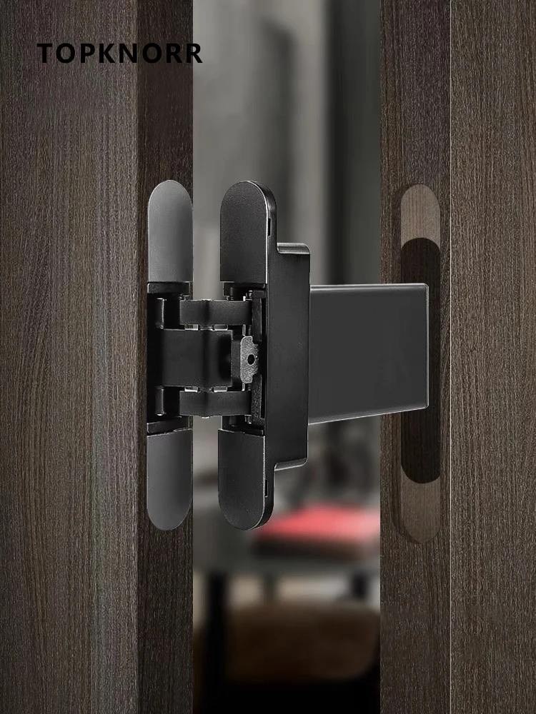 Dobradiça Invisível com Fechamento Automático Ajustável Tridimensional Amortecedor Hidráulico Porta Escondida Dobradiça Transversal