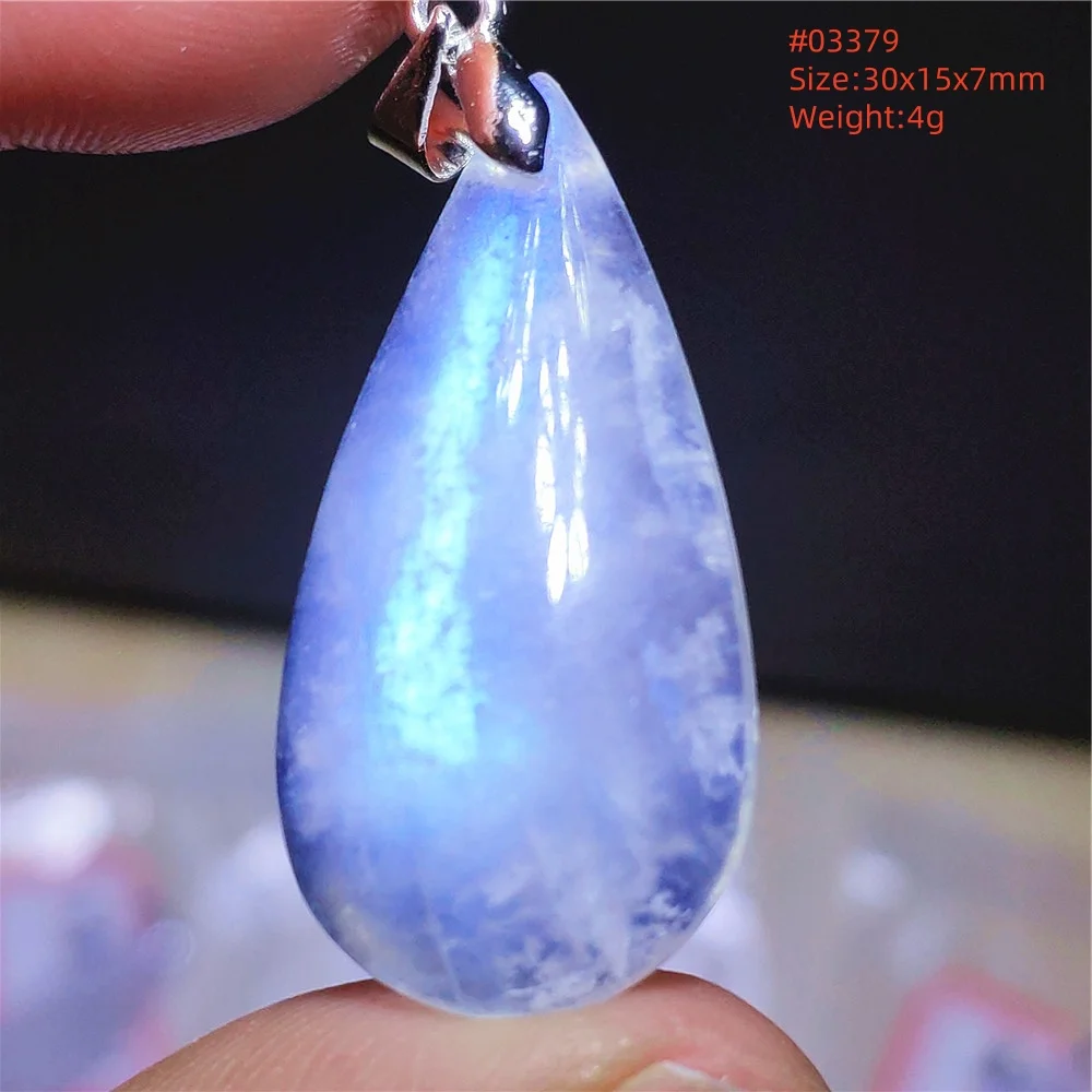 Natural Blue Light Moonstone Pendant Crystal Women 18x17mm Heart Love Rare Clear Moonstone Oval Necklace Rare Jewelry AAAAA
