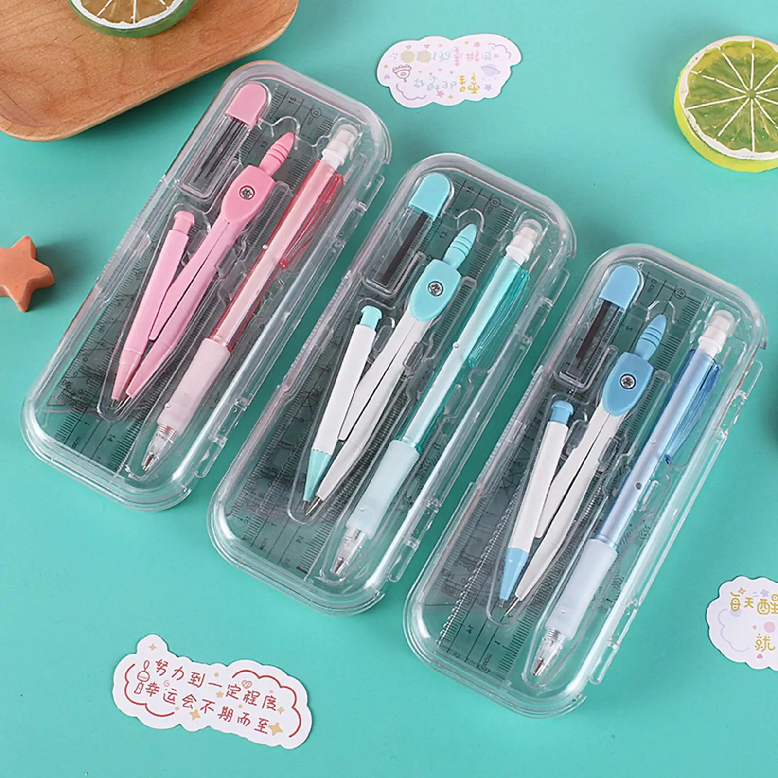 เข็มทิศเข็มทิศ set pulpen ตะกั่วดินสอแพ็ค2-4อันสำหรับการเรียนเครื่องใช้สำนักงาน