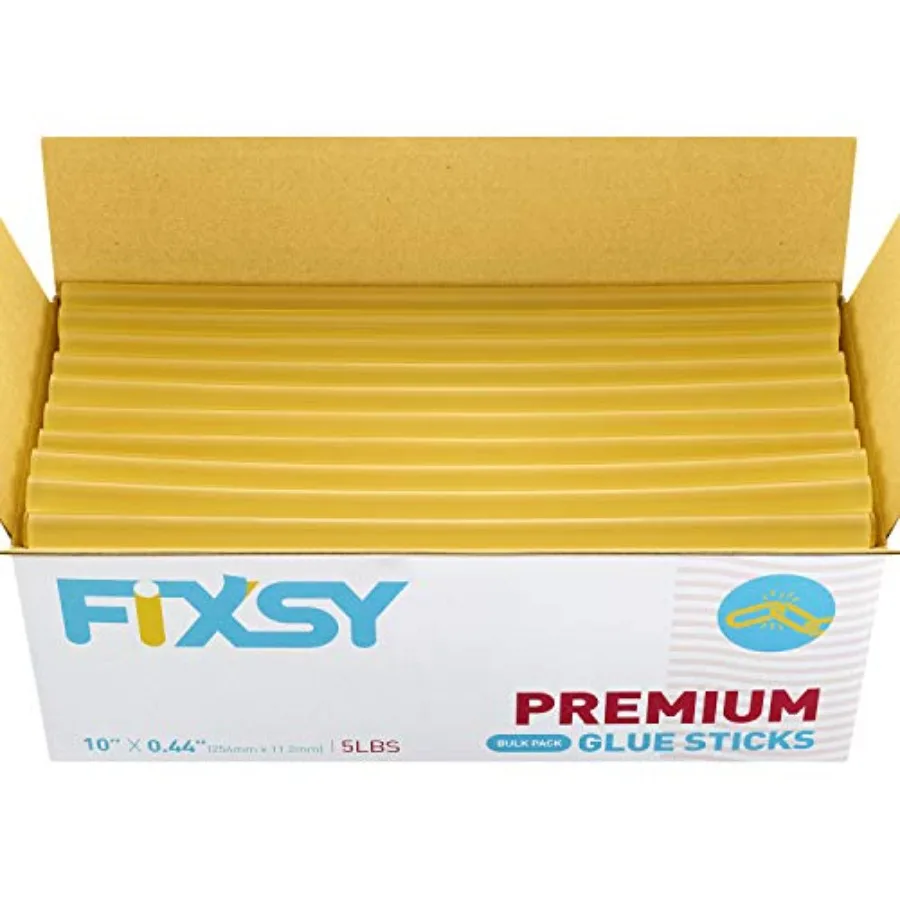 

Hot Glue Gun Sticks Premium Full Size 10" Long x.44" Diameter 7/16 11mm 5LB Box Glue Stick Approx. 90 Sticks- Compatible with M
