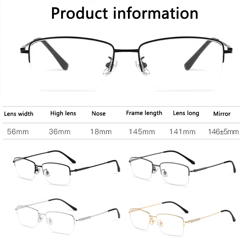 Meekleurende Leesbril Mannen Business Blue Blokkeren Licht Brillen Vrouwen Optische Computer Bril Verziendheid Half Frame Zwart