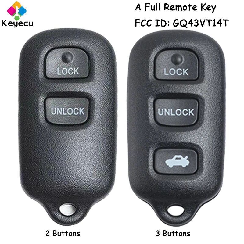 

KEYECU Keyless Entry Remote Key With 3 4 Buttons for Toyota Camry Sienna Solara Corolla Matrix for Pontiac Vibe Fob GQ43VT14T