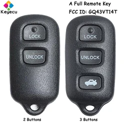 KEYECU Keyless Entry Remote Key With 3 4 Buttons for Toyota Camry Sienna Solara Corolla Matrix for Pontiac Vibe Fob GQ43VT14T