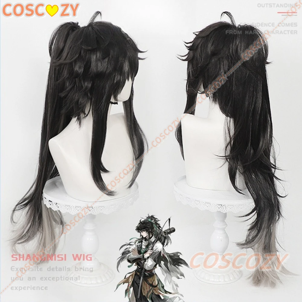 วิกผมคอสเพลย์ Wuthering Waves Qiuyuan สีดำเทา ผมยาว สำหรับงานปาร์ตี้ฮาโลวีน ผู้หญิง ผู้ชาย อุปกรณ์ประกอบฉากงานคาร์นิวัล เทศกาล