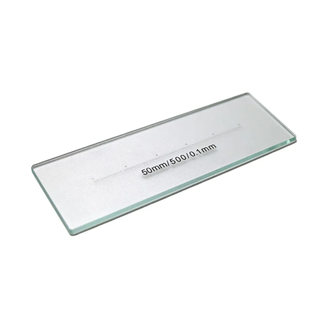 High Precision 1-Axis Microscope Stage Micrometer | 50mm Calibration Slide (0.1mm Division)