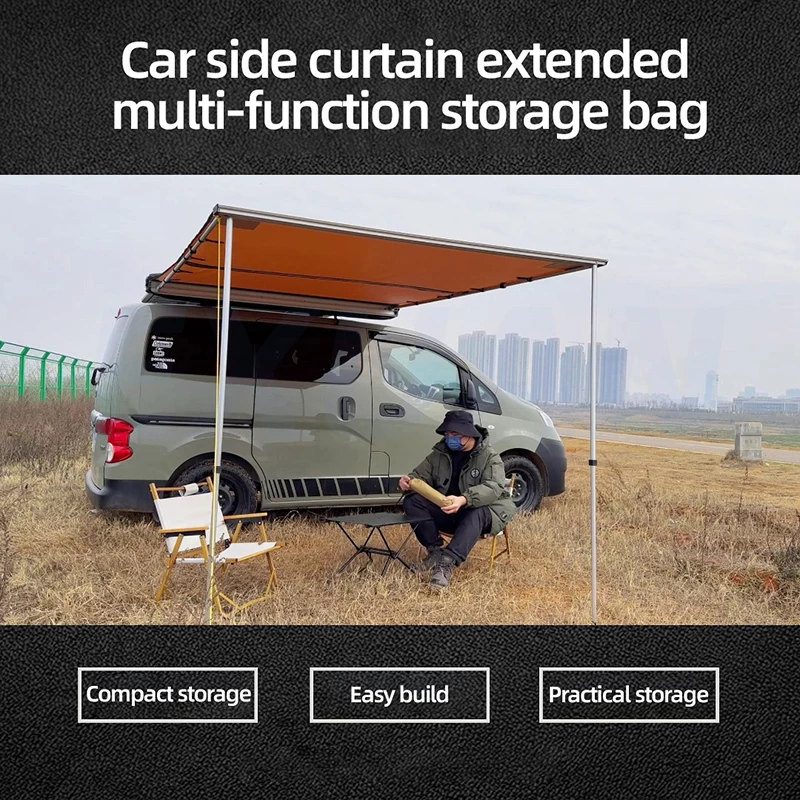 Outdoor Car Side Tent Cloth Bag Expansion Storage Hanging Bag Side Tent Storage Compartment Camp Motor Home Camping Storage Bag