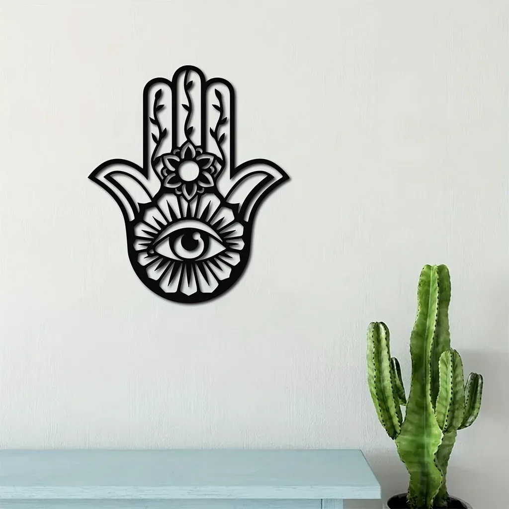 Chic Metal Evil Eye Wall Hanging Art Bohemian Gothic Inspired Home Decor for Indoor Wall Decoration