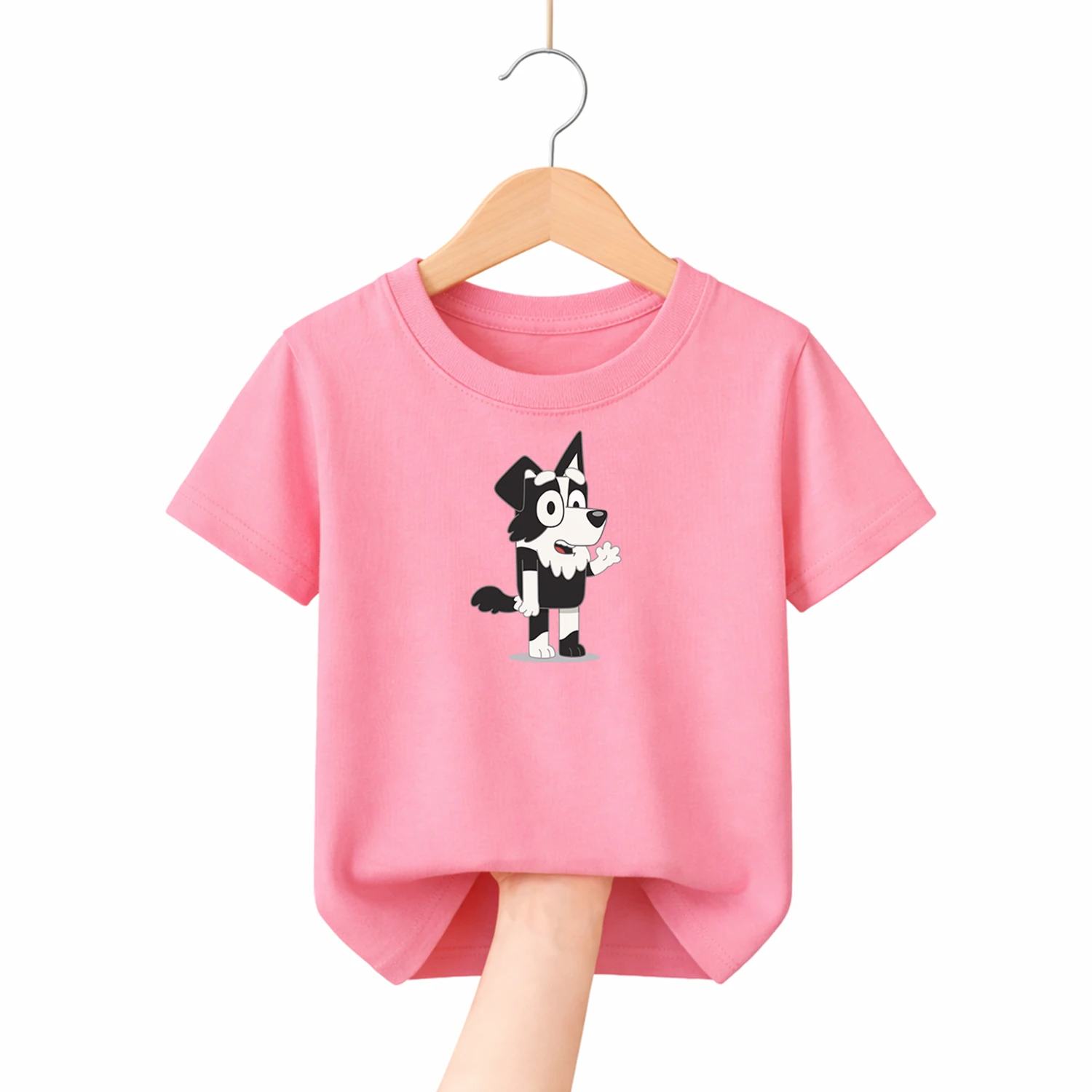 

Футболка Bluey из хлопка с мультяшным принтом для детей, удобная одежда для мальчиков и девочек