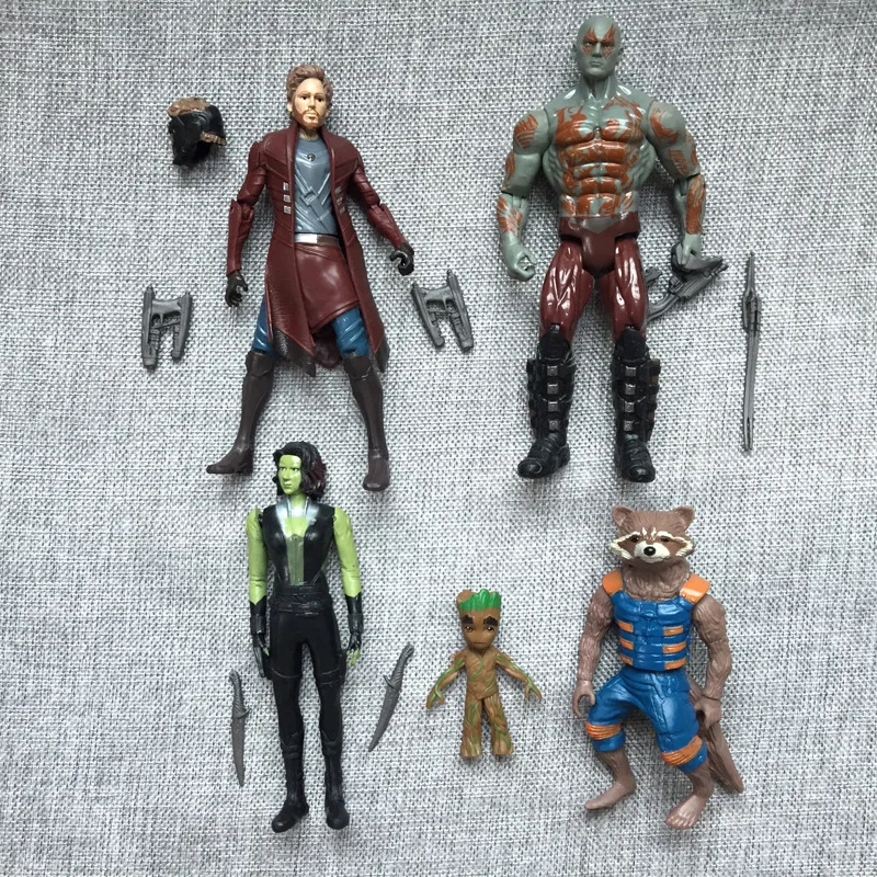 5Pcs/set Guardians of the Galaxy Star-Lord Groot Rocket Raccoon Gamora Avengers Figurine Collection Ornament Toys For Kids Gifts