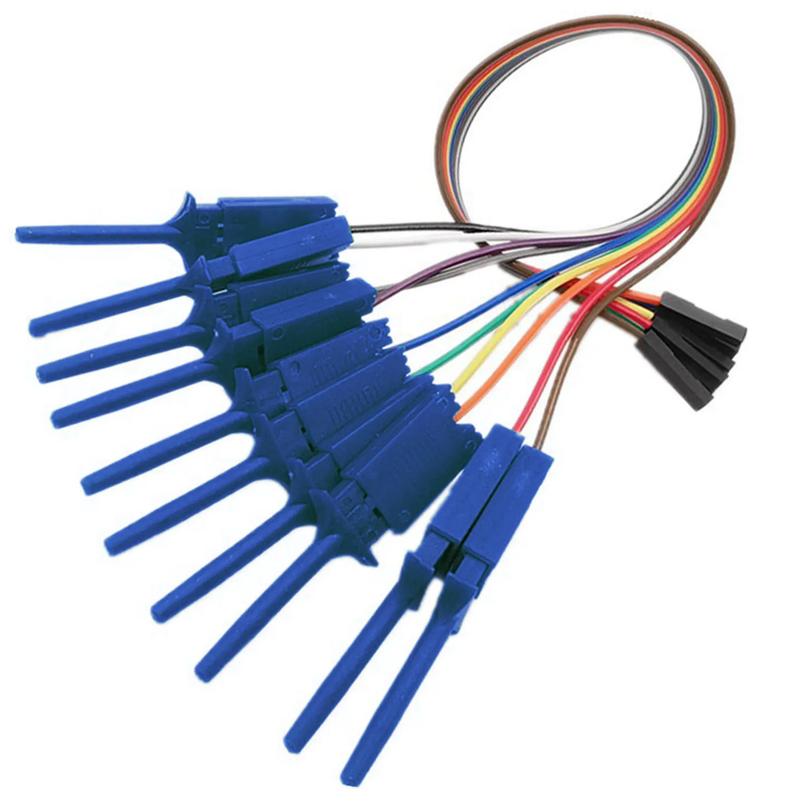 Logic Analyzer Cable Hook Clip Line Kit 10PIN with Copper Wire and Springs for Secure and Efficient Test Point Clamping