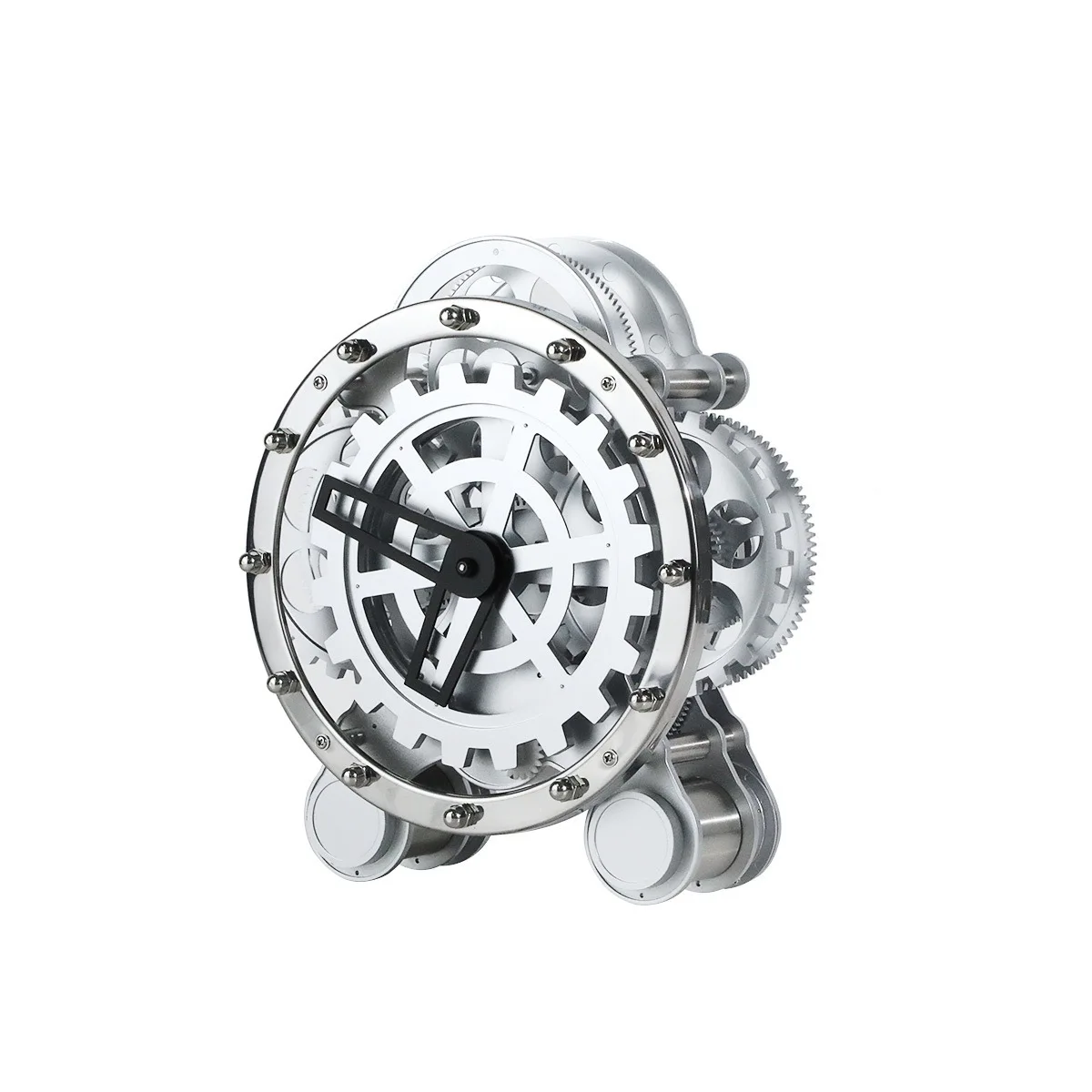 

Modern simple light luxury silver mechanical clock ornaments study bookshelf living room sales department model room desktop acc