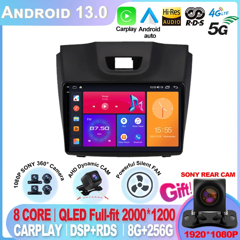 

Android 13 Car DVD Player For Chevrolet Holden S10 TRAILBLAZER COLORADO ISUZU DMAX MAX GPS Radio Audio Multimedia Stereo carplay