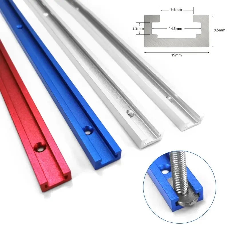 800mm T19 T Track Aluminium Alloy T-slot Miter Track Jig, 19×9.5mm Woodworking Slide Rail for Router Table Table Saw DIY Fixture