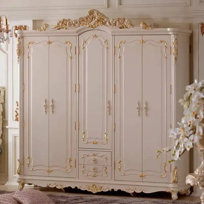 Large Nordic Wardrobes Closet Wooden Style Gold Saving Drawers Wardrobes Storage Cute Space Guarda Roupas Furniture For Home