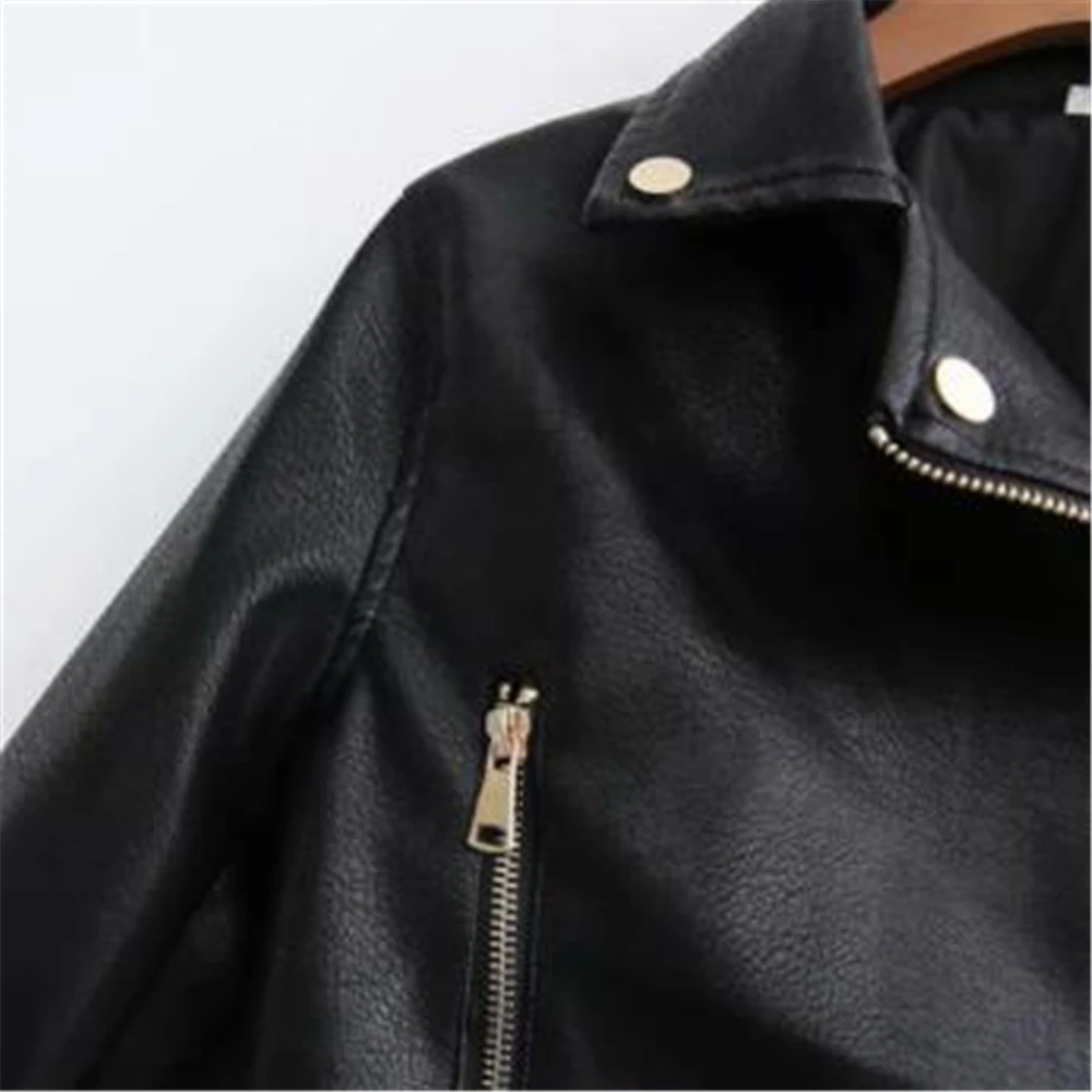 Reiß verschluss Mode Herbst schwarz pu Lederjacke extra kurze Lokomotive Leder mäntel Motor Vintage Jeans jacke Oberbekleidung Frauen