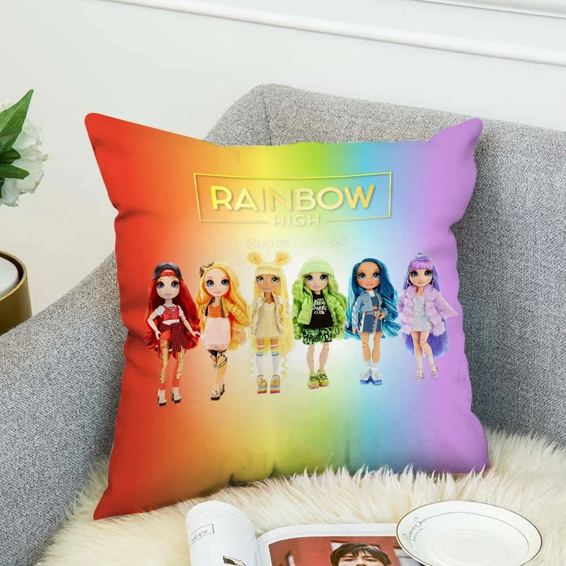 Rainbow High Pillowcases For Pillows Decor Home Pillow Cases Decorative Cushion Covers 45*45 Car Sofa 45x45 Cushions Covers Bed