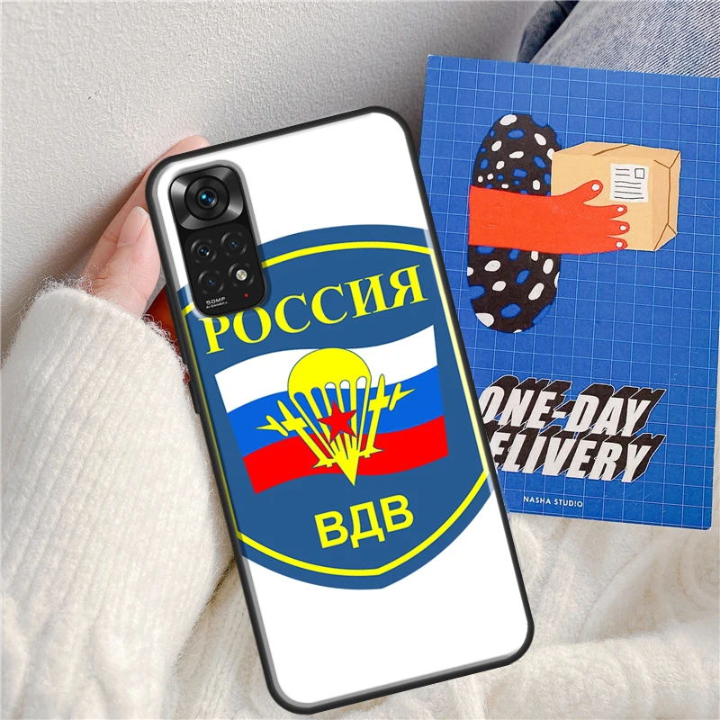 Russia Airborne Case For Redmi Note 11 Pro Cover For Redmi Note 10 Pro 8 9 10S 11S 9A 9C K50 K40 Gaming