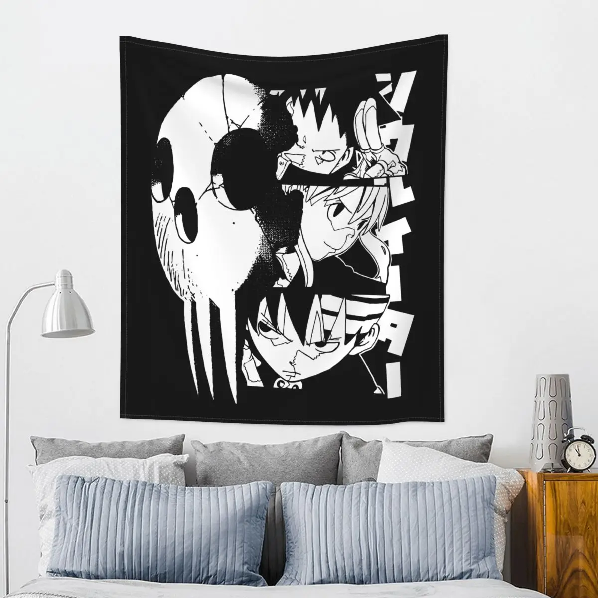 Shinigami Prospects Anime Soul Eater Tapestry Wall Hanging Printed Fabric Tapestries Boho Wall Blanket Room Home Decor Tapiz