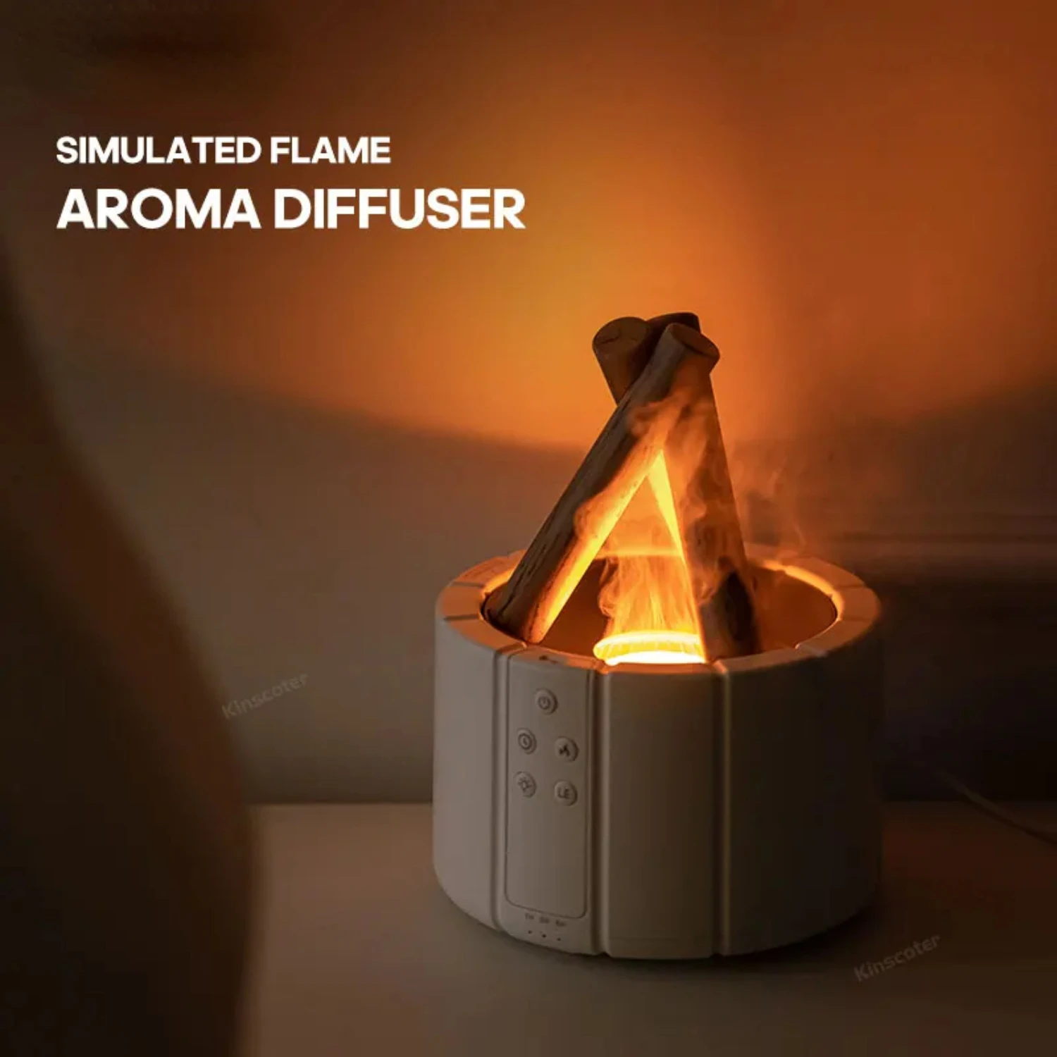 Ultrasonic Mist Maker com Chama Simulada, Umidificador de Ar, Melhore Sua Atmosfera e Relaxamento, Difusor de Fogueira, Novo, 280ml