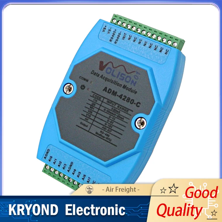 

ADM-4280-C 8-Channel Analog Acquisition Module 0-20mA 0-10V 4-20mA to 485 Modbus RTU Current Voltage