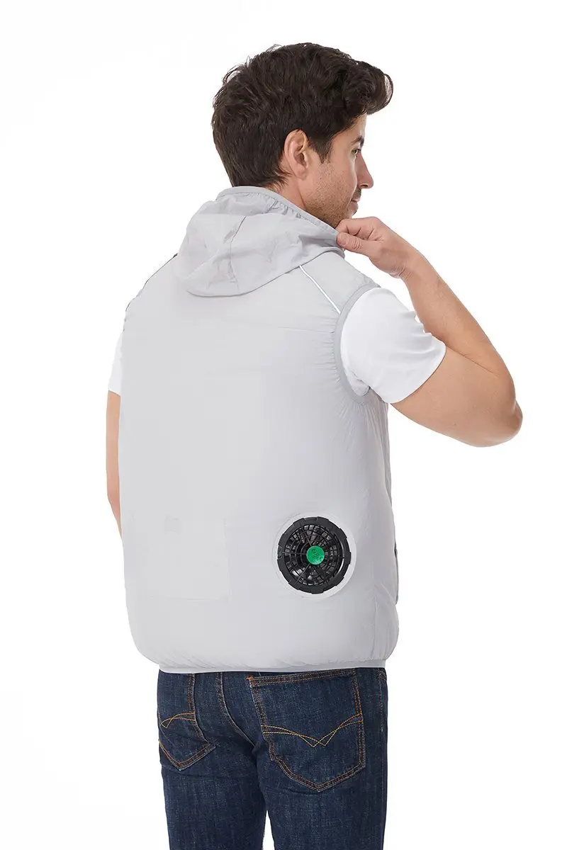 12V/5V USB Unisex 3 Wind Speed Cooling Fan Vest Lightweight Sleeveless Air Conditioned Vest Summer Outdoor Work Clothes