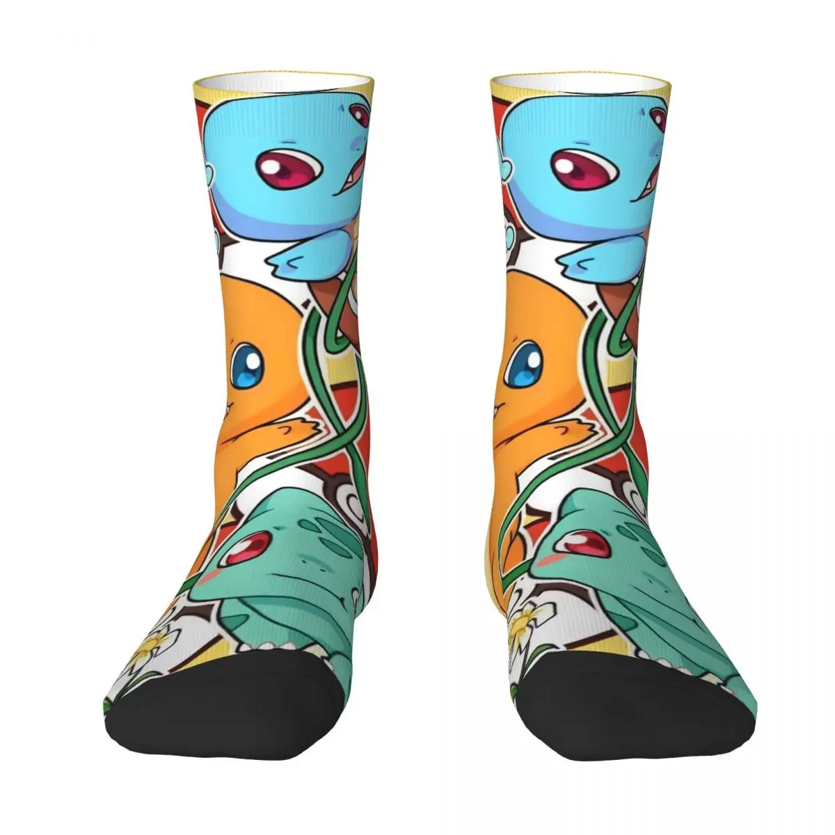 Pokemon Charizard Cartoon Anime Socks Funny Stockings Spring Non Slip Women Men Socks Warm Soft Design Running Sports Socks