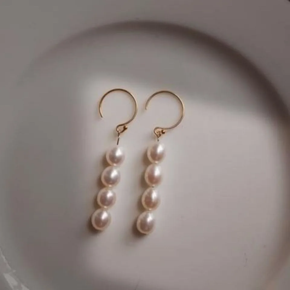 

7-8mm Natural Freshwater Pearl Earrings for Women 4pc Pearl Bead Retro Style Pearl Earrings Jewelry Gift 2026 New Arrivals